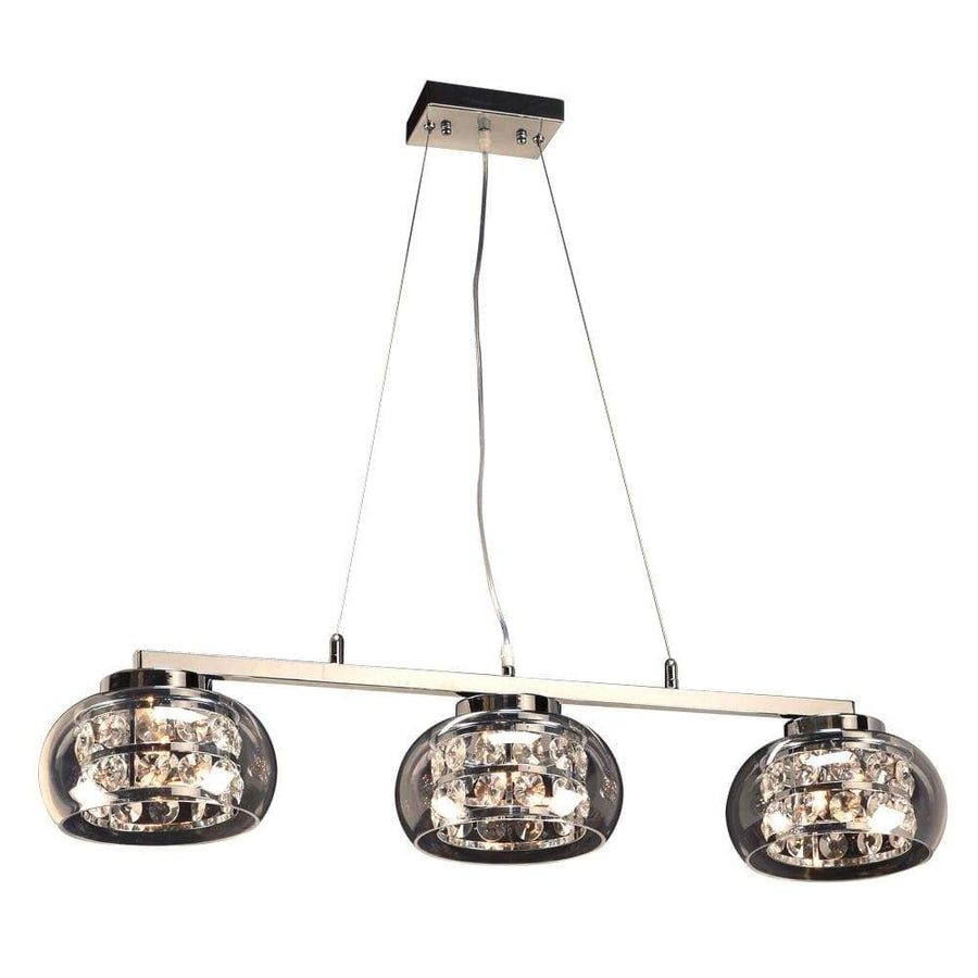PLC Lighting Pendants Polished Chrome / Clear glass with Asfour Crystal Beads / G9 (included) 6 Light Pendant Rokka Collection By PLC Lighting 92953