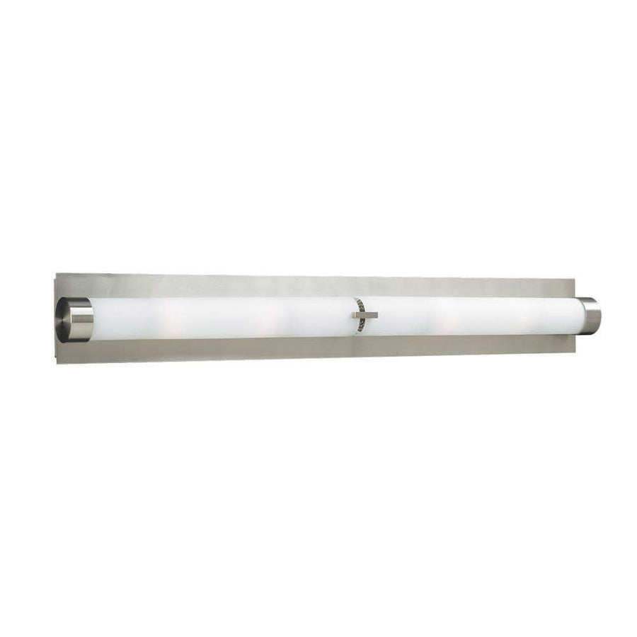 PLC Lighting Bathroom Lighting Satin Nickel / Matte Opal / G9 (included) 6 Light Vanity Polipo Collection By PLC Lighting 934