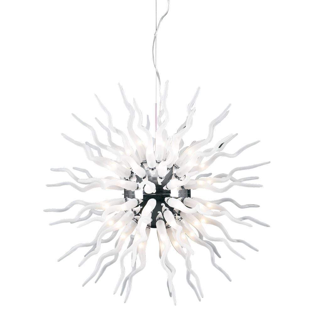 PLC Lighting Chandeliers Polished Chrome / Frost / G4 (included) 72 Light Chandelier Medusa Collection By PLC Lighting 87778