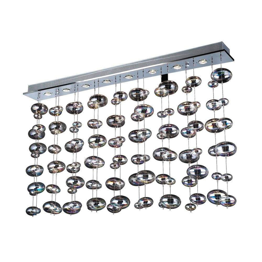 PLC Lighting Pendants Polished Chrome / Iridescent / GU10 (included) 8 Light Ceiling Light Bubble Collection By PLC Lighting 96958