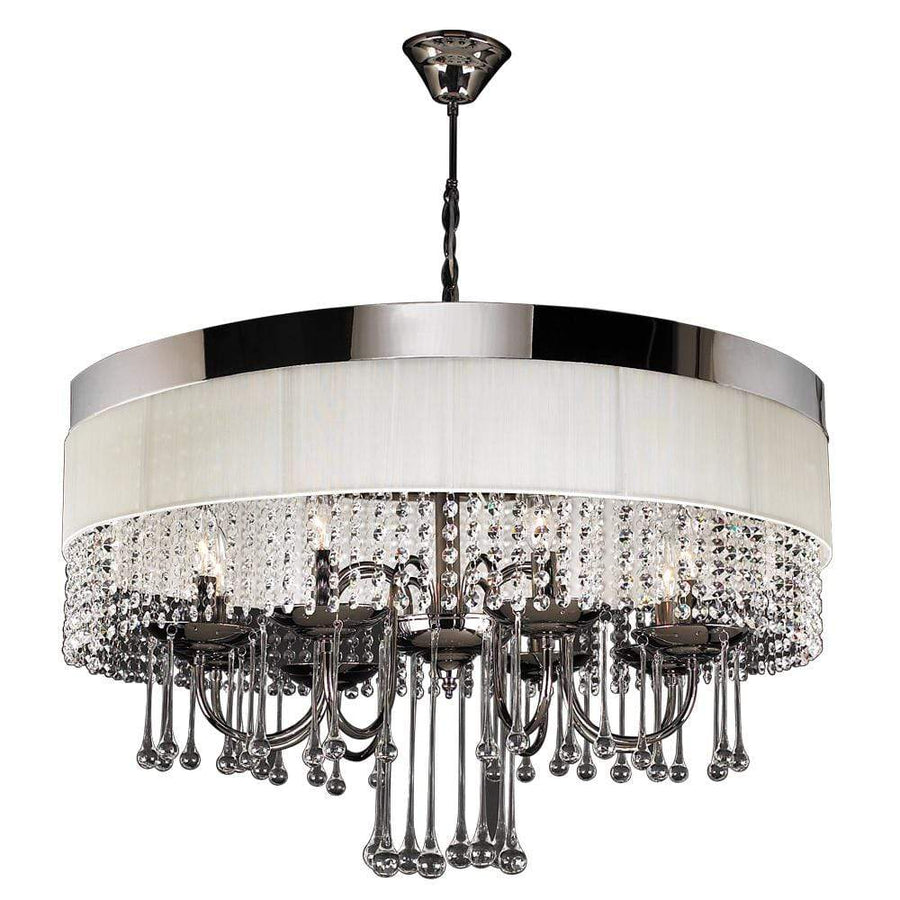 PLC Lighting Chandeliers Black Chrome / Crystal and Glass Prisms / E12 (not included) 8 Light Chandelier Elisa Collection By PLC Lighting 34120