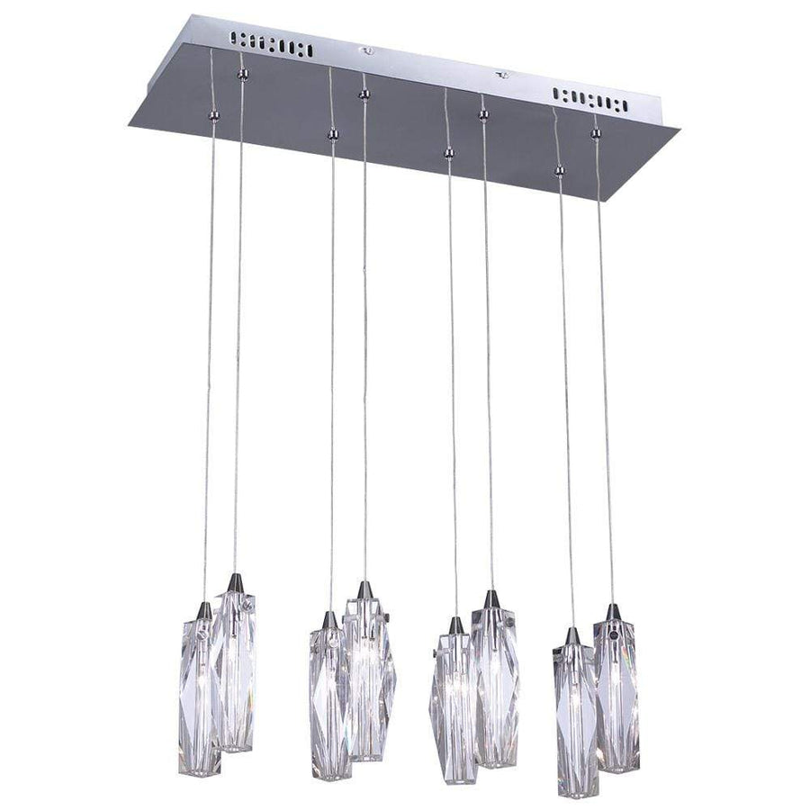 PLC Lighting Pendants Polished Chrome / Clear / G4 (included) 8 Light Pendant Pila Collection By PLC Lighting 6077