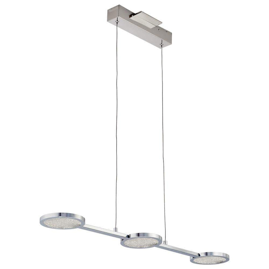 PLC Lighting Pendants Polished Chrome / Crystal Infused Glass / Integrated LED Ariella Led 3-Lite By PLC Lighting 40033
