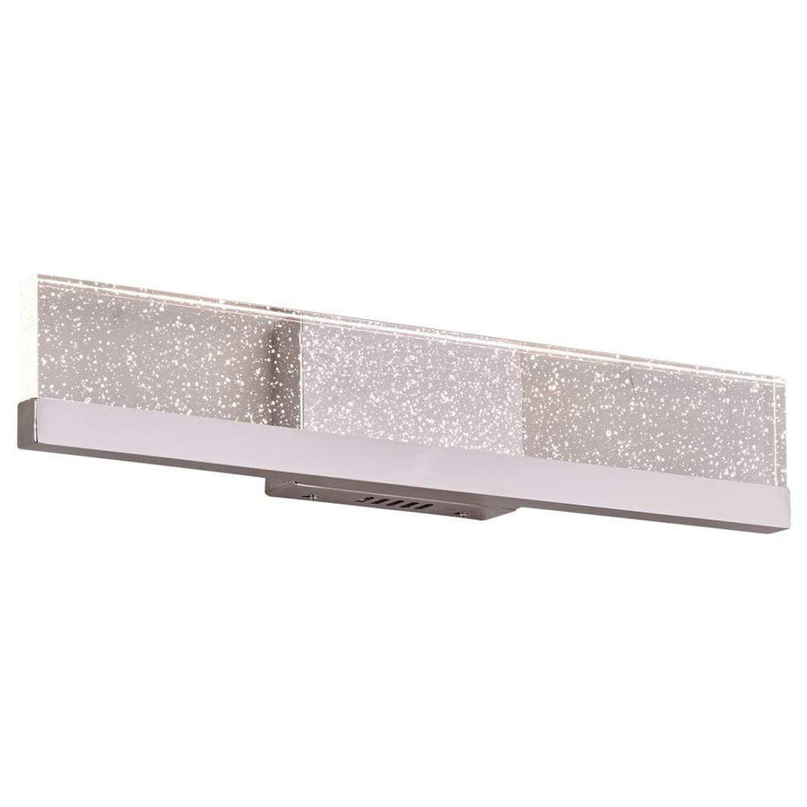PLC Lighting Bathroom Lighting Polished Chrome / Clear K9 Crystal glass With Bubbles / Integrated LED Bernice Led M. Vanity Lite By PLC Lighting 92963