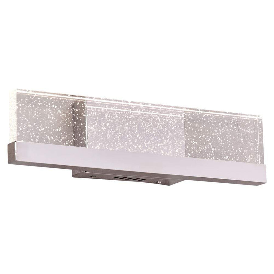 PLC Lighting Bathroom Lighting Polished Chrome / Clear Crystal With Bubbles / Integrated LED Bernice Led S. Vanity Lite By PLC Lighting 92961