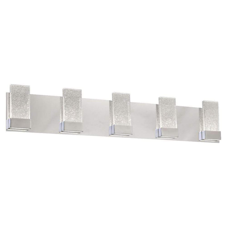 PLC Lighting Wall Sconces Polished Chrome / Crystal Infused Glass / Integrated LED Farella Led 5-Lite By PLC Lighting 40015