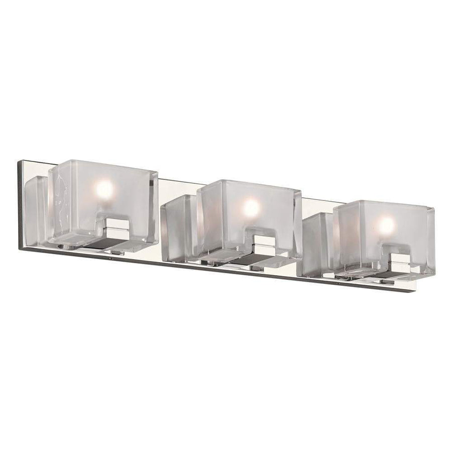 PLC Lighting Wall Sconces Polished Chrome / Frost With Clear Edge / Integrated LED Filigre 3-Lite By PLC Lighting 84423