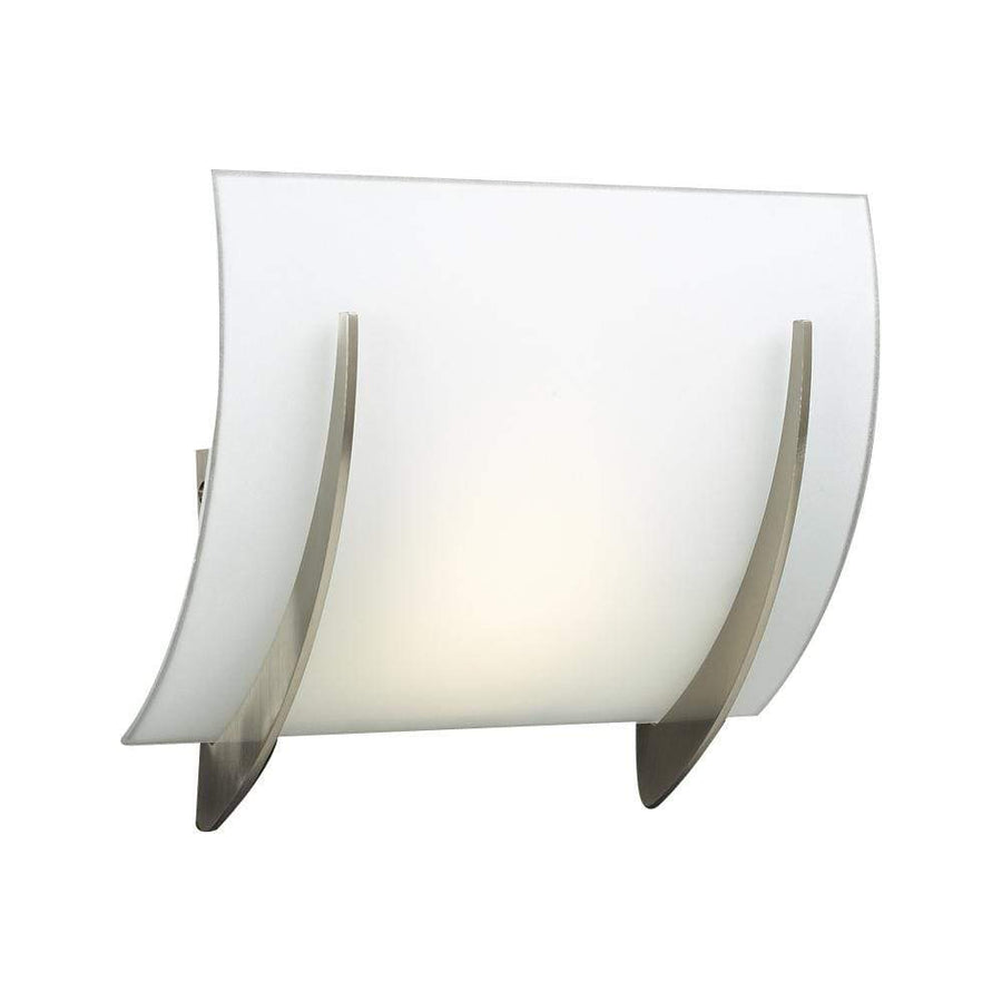 PLC Lighting Wall Sconces Satin Nickel / Matte Opal / Integrated LED LED Sconce Lisette Collection By PLC Lighting 6559LED