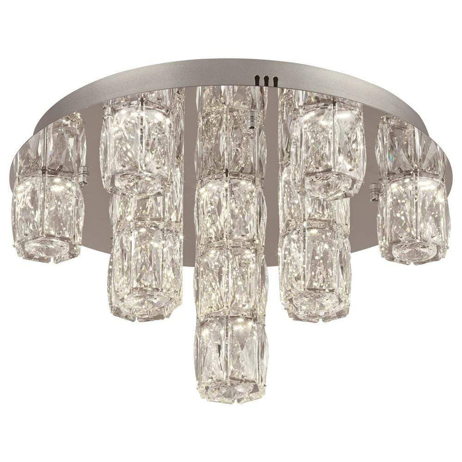 PLC Lighting Flush Mounts Polished Chrome / Diamond Cut Crystal / Integrated LED Miramar Led Ceiling Lite By PLC Lighting 90100