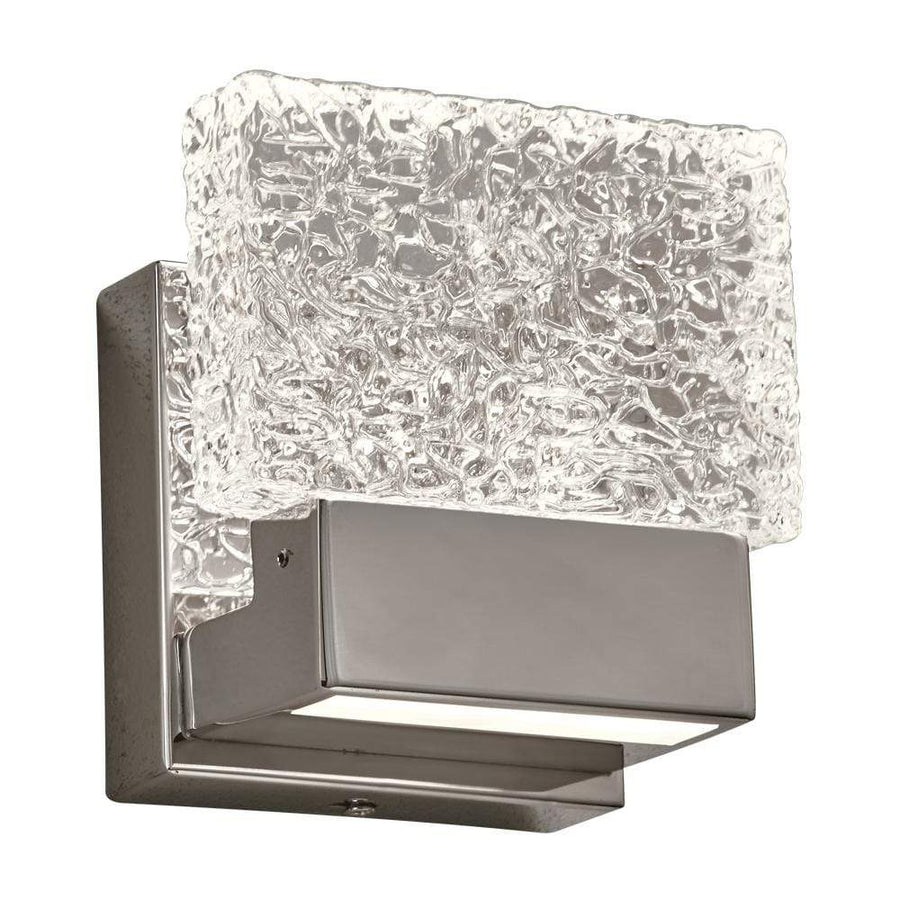 PLC Lighting Wall Sconces Polished Chrome / Cracked Ice / Integrated LED Ombrelle Led 1-Lite By PLC Lighting 84411