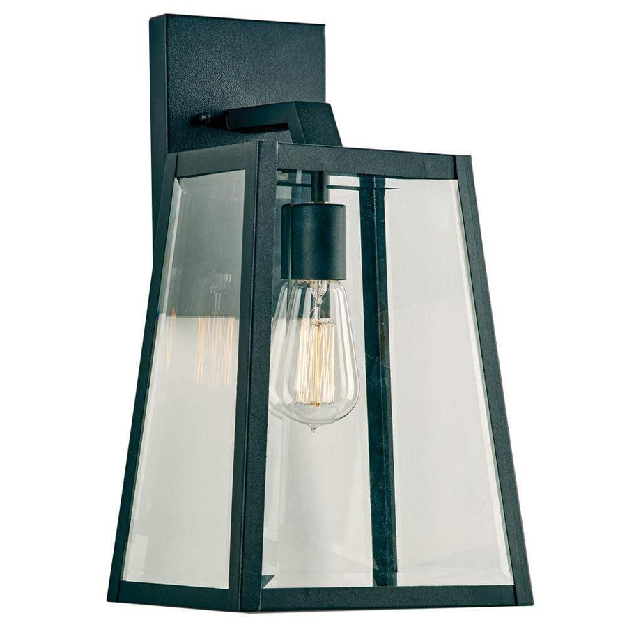 PLC Lighting outdoor lighting Black / Clear Beveled / A19-LED (not included) Park Ave M. Exterior Wall Lite By PLC Lighting 2922