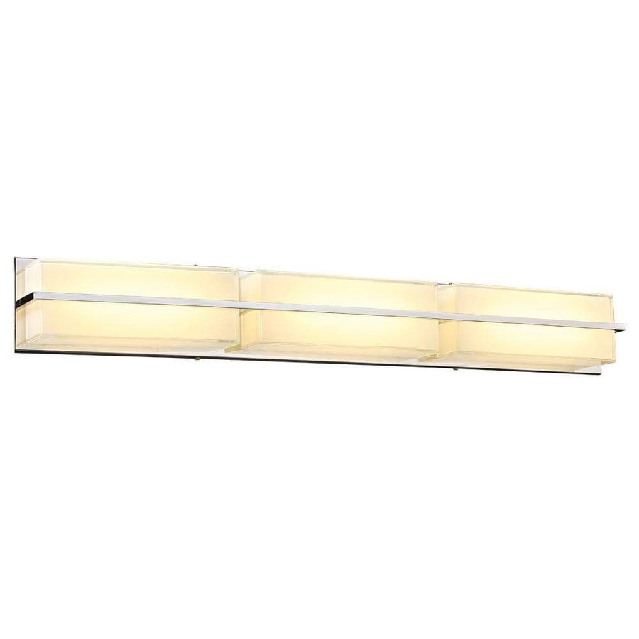 PLC Lighting Bathroom Lighting Polished Chrome / Opal / Integrated LED PCL1 Three light vanity from the Tazza collection By PLC Lighting 90054