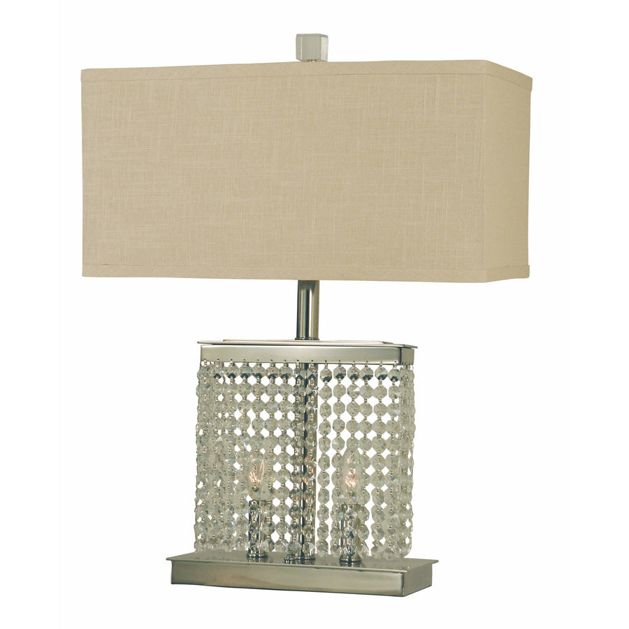 Thumprints Table Lamps Polished Nickel / Natural Linen Hardback Angelique Table Lamp By Thumprints 1259-ASL-2095