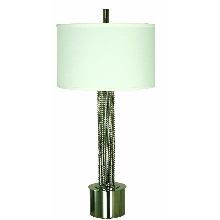 Thumprints Table Lamps Polished Nickel / White Silk Hardback Apollonia Table Lamp By Thumprints 1245-ASL-2101