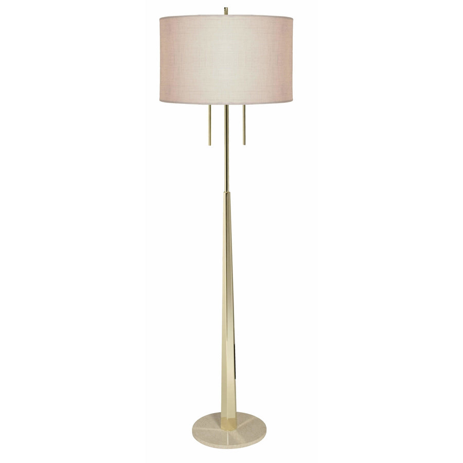 Thumprints Floor Lamps Brass / Off White Linen Hardback Citrine-Floor Lamp Floor Lamp By Thumprints 1095-ASL-2169