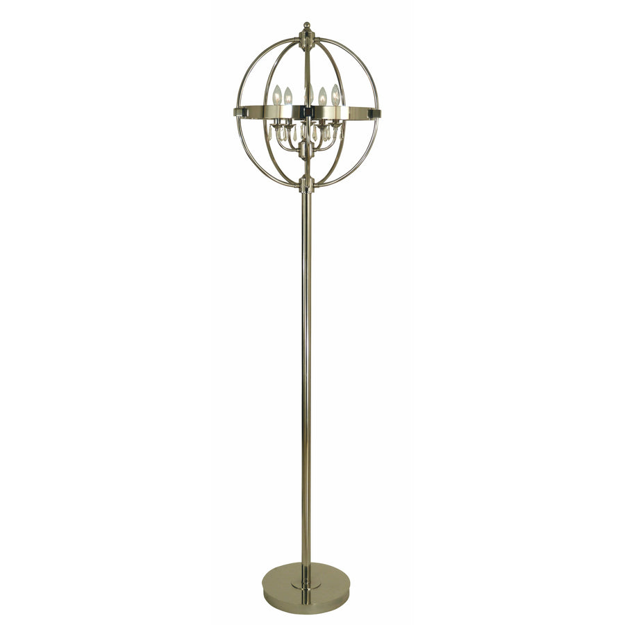 Thumprints Floor Lamps Polished Nickel / Metal Compass-Floor Floor Lamp By Thumprints 1264-ASL-2179