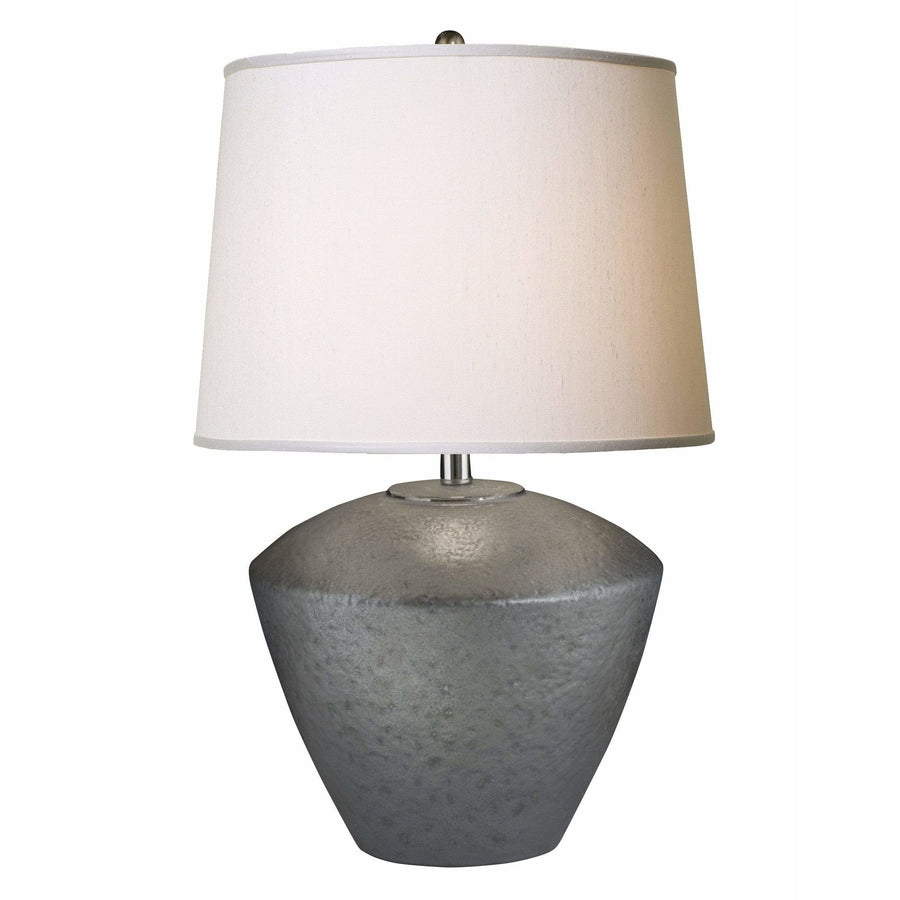 Thumprints Table Lamps Gray Matte / White Silk Hardback Electra-Grey Table Lamp By Thumprints 1230-ASL-2124
