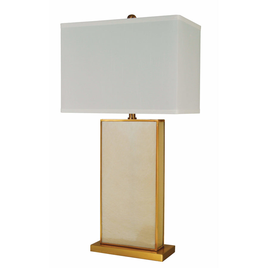 Thumprints Table Lamps Ivory / Satin Brass / Off White Shantung Silk Grecian Table Lamp By Thumprints 1277-ASL-2190