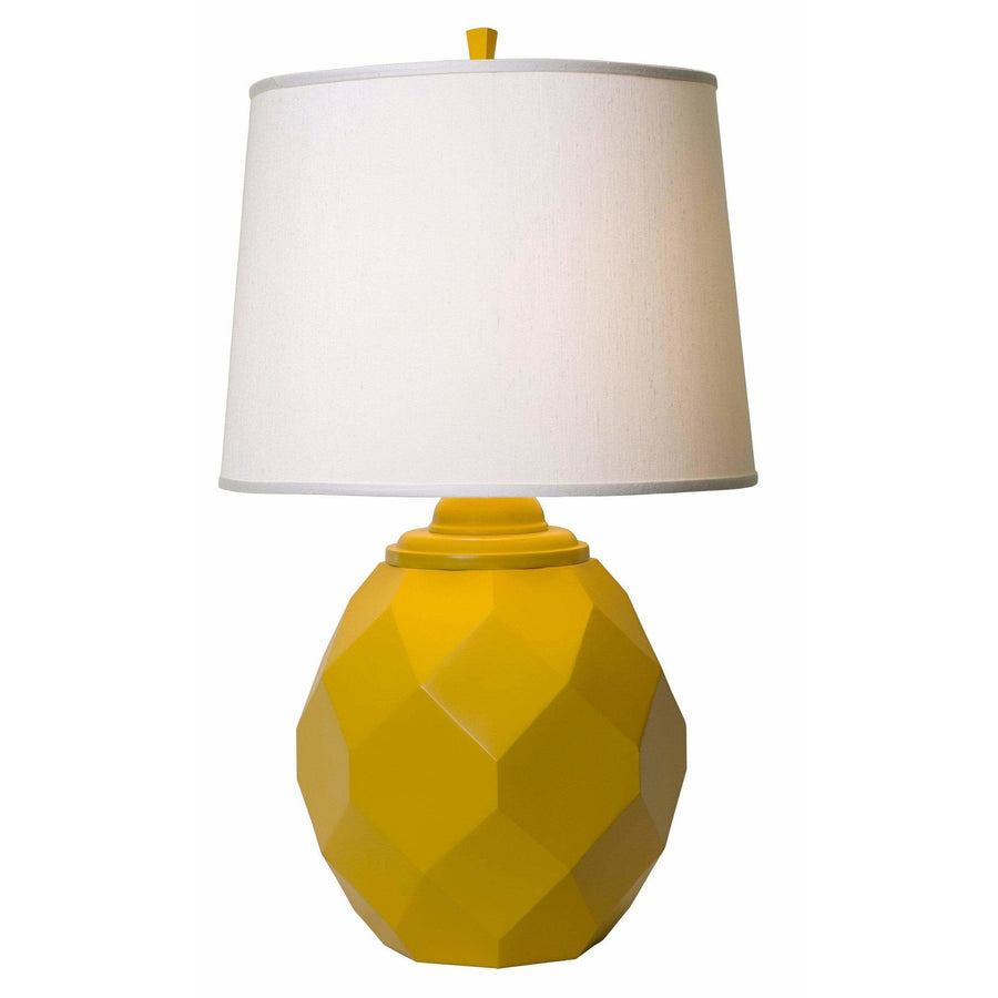 Thumprints Table Lamps Satin Yellow / White Silk Hardback Jewel-Yellow Table Lamp By Thumprints 1169-ASL-2124