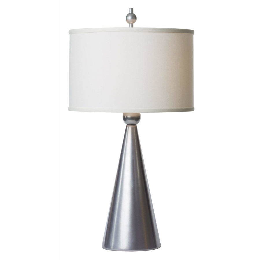 Thumprints Table Lamps Metallic Silver / White Silk Hardback Jolly Pop Silver Table Lamp By Thumprints 1184-ASL-2134