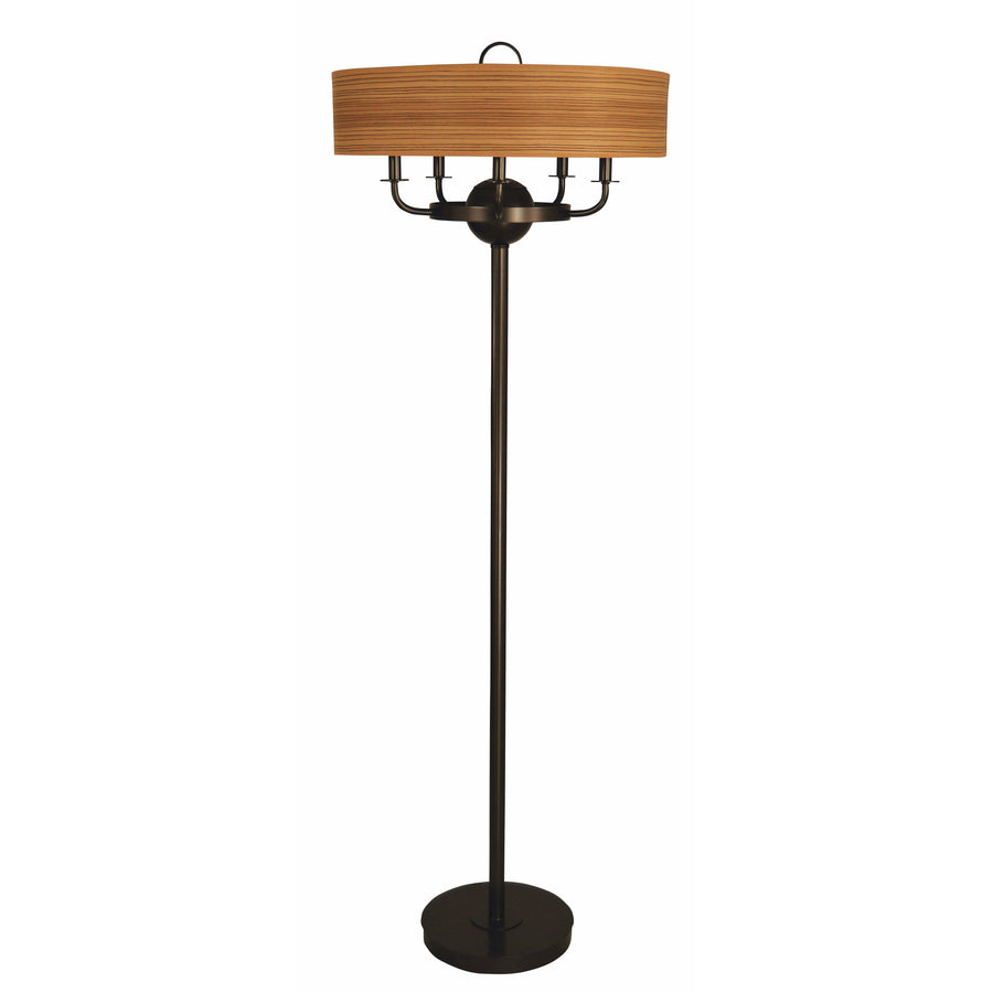 Thumprints Floor Lamps Mahogany Bronze / Wood Veneer Hardback Meridian Floor Lamp By Thumprints 1268-ASL-2183