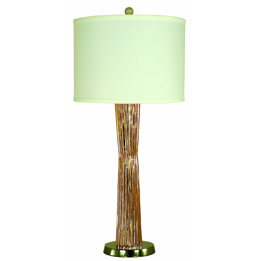 Thumprints Table Lamps Copper with Polished Nickel / White Silk Hardback Olympia Table Lamp By Thumprints 1254-ASL-2134