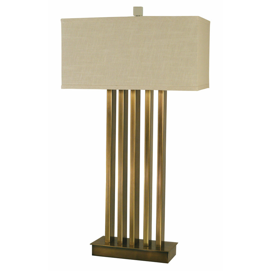 Thumprints Table Lamps Antique Brass / Natural Linen Hardback Pantheon Table Lamp By Thumprints 1257-ASL-2095